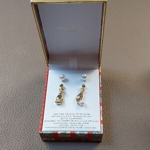 $5 Start Fri Live Shw CYNTHIA ROWLEY 18KT GOLD PLATED EARRINGS NWT!